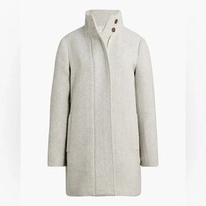 J Crew City Coat Button Neck Heather Dusk Gray Preppy Winter Peacoat 16 NEW